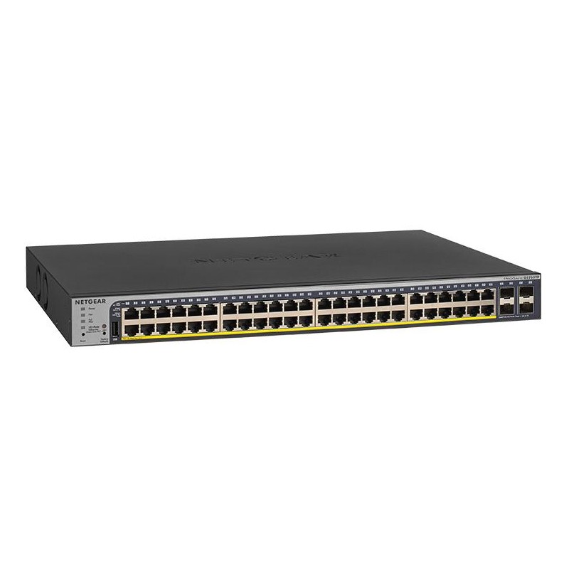 Netgear 48-Port Gigabit Ethernet PoE+ Smart Management Switch and 4 SFP Ports (380W)