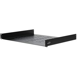 NavePoint Universal Rack Tray Vented Shelves 1U Black 14 Inches (350mm deep) No Lip